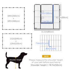 24 Panel 31.5" Height Heavy Duty Dog Playpen for Small Medium Dogs, Grey