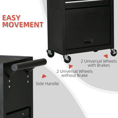 6-Drawer Tool Chest Set with 4 Wheels, Lockable Rolling Tool Box and Storage Cabinet for Garage Factory Workshop, Black