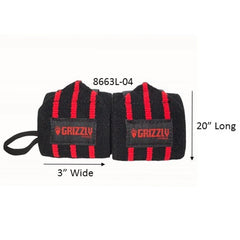 Grizzly HEAVY DUTY WRIST WRAP 20" RED LINE (8663L-04)