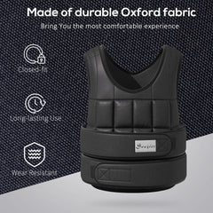 22lbs Weighted Vest, Adjustable Running Weight Vest with 38 Weight Bags, Black