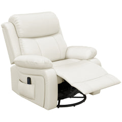 PU Leather Reclining Chair with Vibration Massage Recliner, Swivel Base, Rocking Function, Remote Control, Brown