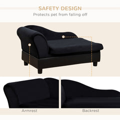 Pet Sofa Dog Couch Chaise Lounge Pet Bed with Storage Function Small Sized Dog Various Cat Sponge Cushioned Bed Lounge, Light Grey