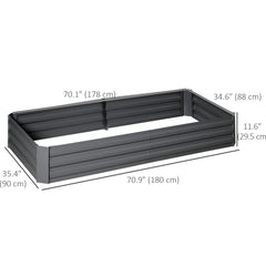 6' x 3' x 1' Raised Garden Bed with 2 Trellis Tomato Cages, Steel Frame Elevated Planter Box, Black
