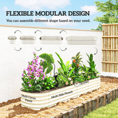 4.9 x 2 x 1ft Galvanized Raised Garden Bed Kit, Metal Planter Box with Safety Edging, Black