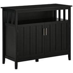 Sideboard Buffet Server Storage Cabinet Console Table with 2 Doors and Adjustable Shelves for Kitchen & Dining Room, Black