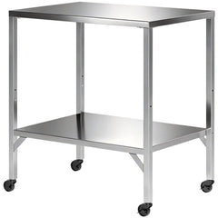 Outdoor Grill Cart with Stainless Steel Tabletop, Pizza Oven Stand with Shelf, Lockable Wheels, Rolling BBQ Table