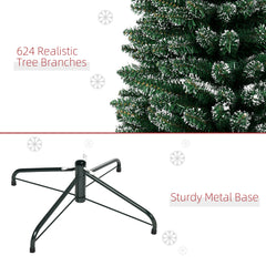 6FT Artificial Snow Dipped Christmas Tree Xmas Pencil Tree Holiday Home Indoor Decoration with Foldable Black Stand, Green