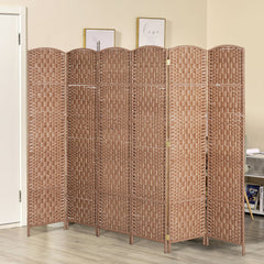 6ft Folding Room Divider, 3 Panel Wall Partition with Wooden Frame for Bedroom, Home Office, Natural