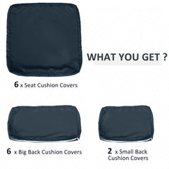 Outdoor 14pc Patio Rattan Sofa Set Cushion Polyester Cover Replacement Set - No Cushion Included Beige