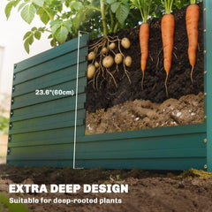 5' x 3' x 2' Raised Garden Bed, Galvanized Planter Box for Growing Flowers, Herbs and Vegetables, Black