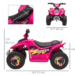 Kids Ride on ATV, 6V Battery Powered Quad Car with Forward, Reverse Switch, for Boys Girls 18-36 Months, Black