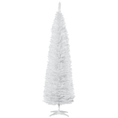 6 FT Christmas Tree Classic Tree Holiday Indoor Decoration, with Stable Plastic Base, White