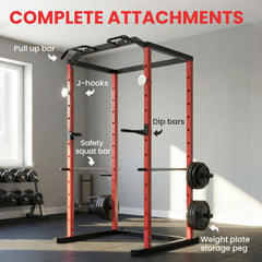 Power Cage, 1000 lbs Capacity Power Rack with Adjustable Height, Squat Rack for Home Gym Strength Training
