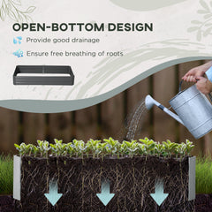 6' x 3' x 1' Raised Garden Bed with 2 Trellis Tomato Cages, Steel Frame Elevated Planter Box, Black