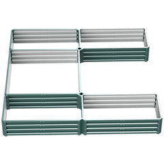 Steel Raised Garden Bed, Set of 5 Large Box Planters for Outdoor Plants Vegetables Flowers Herbs, 8x8x1ft, Black