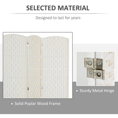 6ft Folding Room Divider, 3 Panel Wall Partition with Wooden Frame for Bedroom, Home Office, Natural