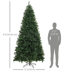 6ft Artificial Christmas Trees with Auto Open and Steel Base, Green