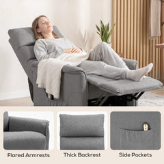 Lift Chair for Elderly, Power Chair Recliner with Remote Control, Side Pockets for Living Room, Blue