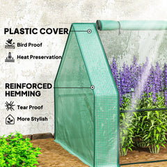 Portable Mini Greenhouse Tunnel Growing Tent Plants Flower Warm House w/ Zippered Roll-up Doors, Clear