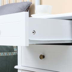 Modern Sofa Side Table, Accent End Table with Drawers and Storage Shelf, Nightstand for Bedroom Living Room, Black