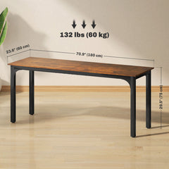 71" Computer Desk, Desktop Desk with Metal Legs, Distressed Black
