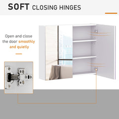 Wall Mount Medicine Cabinet with Mirror, Bathroom Mirror Cabinet Storage Organizer with Adjustable Shelf, Double Door Cupboard, Soft Closing, 23.5" x 29.5", Light Lilac