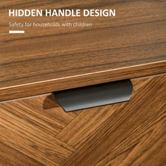 Bedside Table, Nightstand for Bedroom, End Side Table Dresser Storage with 2 Drawers, Walnut Brown