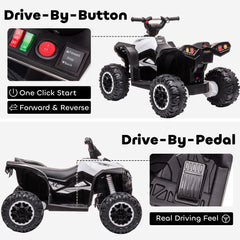 Kids 4 Wheeler Quad with Music, Headlights, High & Low Speed, Kids ATV for 3-5 Years Old Boys & Girl, Red