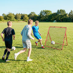 Soccer 5 Angles Adjustable Soccer Rebounder Net, Multi-Sport Training Bounce Back Net, Red