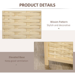 4-Panel Room Divider, 5.6 FT Bamboo Freestanding Folding Privacy Screen for Indoor Bedroom Office, Natural Wood