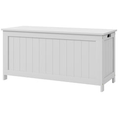 Storage Trunk with 2 Safety Hinges, Modern Entryway Bench with Side Handles, Storage Chest for Living Room, Black