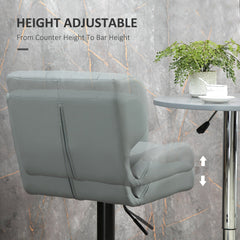 Swivel PU Leather Barstools Set of 2 Adjustable Bar Stools with Footrest Back for Kitchen Counter Dining Room Black