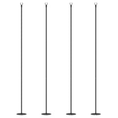 2 Pack of 10' String Light Poles, Steel Hanging Lighting Stand for Patio, Backyard, Deck, Wedding, Party, Black