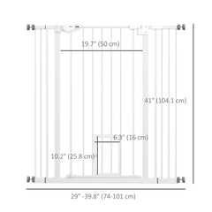 41" Easy Open Indoor Dog Gates for Doorways, House, Stair - Black