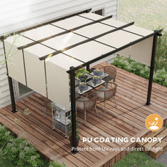 10' x 10' Metal Pergola, Outdoor Pergola with Retractable Canopy, for Garden, Patio, Backyard, Deck, Charcoal Grey