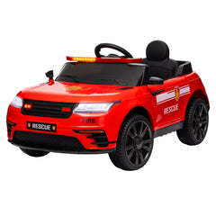 12V Kids Electric Fire Truck w/ Remote Control, Spring Suspension, Transport Wheel, Siren, Music, Light, Horn, Red