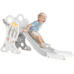 Toddler Slide Indoor for Kids 1.5-3 Years Old, Space Theme Climber Slide Playset, Blue