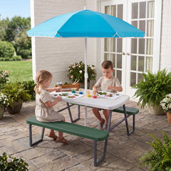 Kids Picnic Table with Benches Seats up to 4-Green