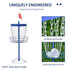 24-Chain Portable Practice Basket for Disc Golf Target Stand Easy Assembly & Lightweight Basket w/ Carry Bag Deep Blue
