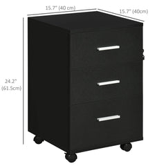Mobile Filing Cabinet with Wheels, 3 Drawer File Cabinet with Lock and Keys for Home Office, White