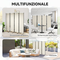 Folding Room Divider, Privacy Screen for Home Office Bedroom, 5.6FT Tall, Dark Grey
