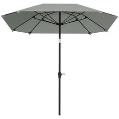 7.6FT Aluminum Patio Umbrella Parasol 8 Ribs Outdoor Market Umbrella with Crank, Push Button Tilt for Deck, Backyard and Lawn, Sky Blue