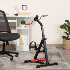 Pedal Exerciser, Hand Arm Knee and Leg Exercise Machine, Height-adjustable, with LCD Display and Foot Massage Roller