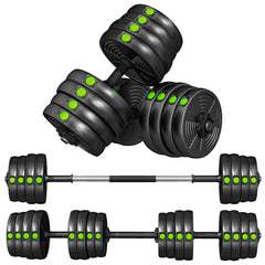 33LBS 2-in-1 Adjustable Barbell & Dumbbells Set, Weights Set with Non-slip Handles for Men and Women Home Gym Training