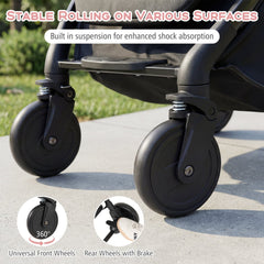 Lightweight Baby Stroller Compact Travel Stroller with One-Hand Folding-Pink