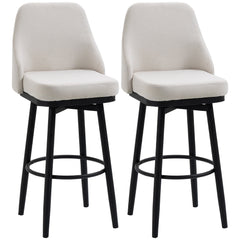 Extra Tall Bar Stools Set of 2, Modern 360° Swivel Barstools, Dining Room Chairs with Steel Legs Footrest, Charcoal Grey