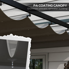10' x 10' Retractable Pergola, Garden Gazebo Shade Shelter, for Grill, Patio, Deck, Dark Grey