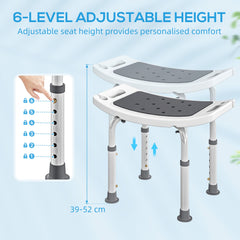Height Adjustable Shower Chair Padded Bath Seat for Senior