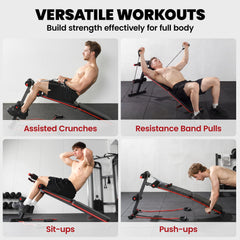 Foldable Sit Up Bench Core Workout for Home Gym Black