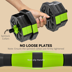 6-in-1 Adjustable Dumbbell Set, Used as Kettlebell, Barbell, Dumbbell, Push-Up Stand, 44lbs Free Weights Set, Blue